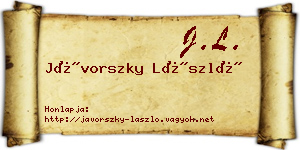 Jávorszky László névjegykártya
